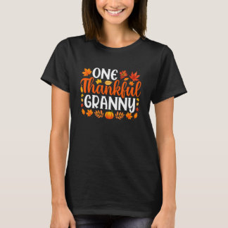 One Thankful Granny Funny Fall Autumn Thanksgiving T Shirt