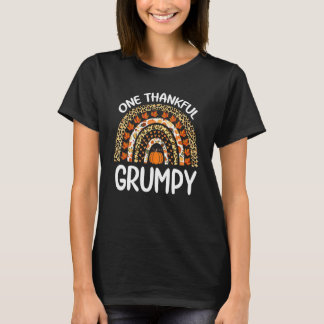 One Thankful Grumpy Thanksgiving Rainbow Leopard F T Shirt