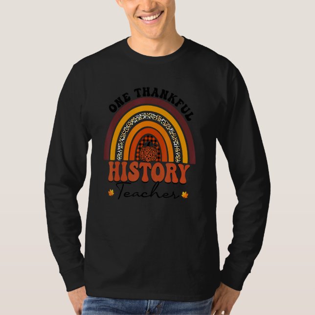 One Thankful History Teacher Rainbow Leopard Groov T Shirt (Framsida)