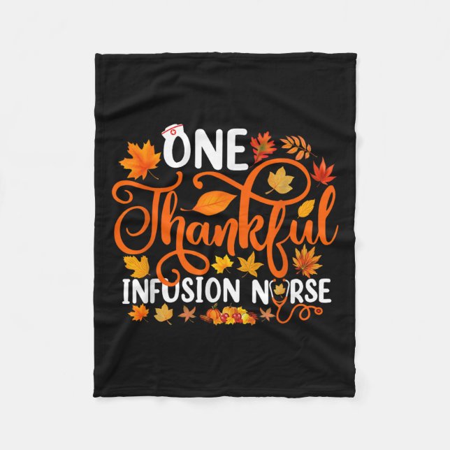 One Thankful Infusion Nurse Funny Fall Autumn Than Fleecefilt (Framsidan)
