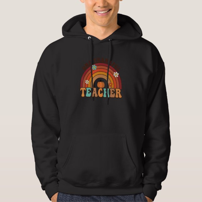 One Thankful Kindergarten Teacher Thanksgiving Rai Hoodie (Framsida)