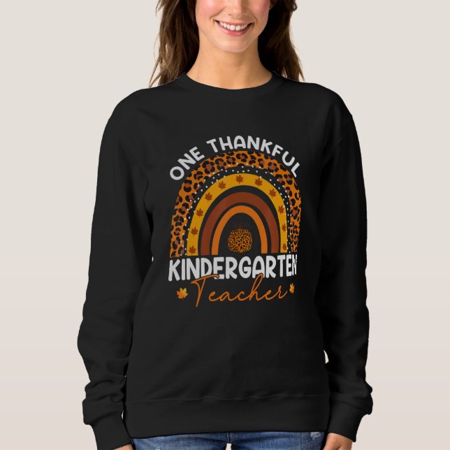 One Thankful Kindergarten Teacher Thanksgiving Rai T Shirt (Framsida)