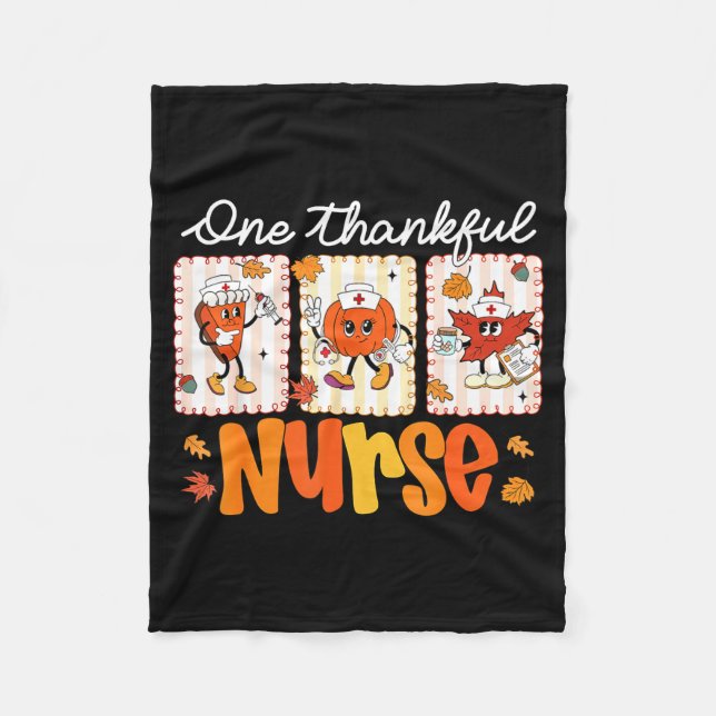 One Thankful Nurse Thanksgiving Turkey Day Nurse G Fleecefilt (Framsidan)