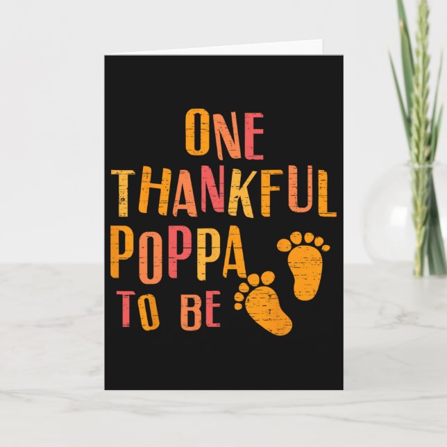 One Thankful Poppa To Be Pregnancy Announcement Th Kort (Framsida)