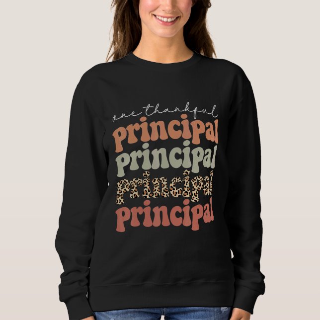 One Thankful Principal Autumn Tree Fall Leaves Tha T Shirt (Framsida)