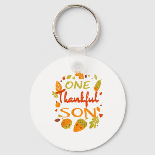 One Thankful Son Shirt Family Thanksgiving 2021 mo Nyckelring