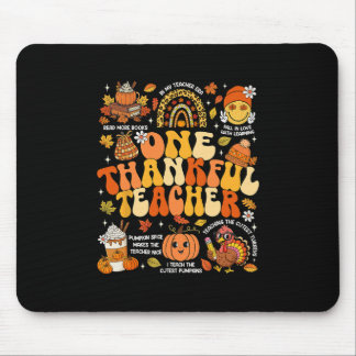 One Thankful Teacher Thanksgiving Groovy Fall Autu Musmatta