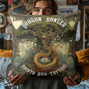 One Tooth Japansk Bonsai Träd Dragon Dekorativ kud Kudde