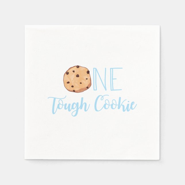 One Tough Cookie blå födelsedagsfest Pappersservett (Framsidan)
