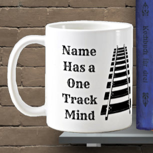 One Track Mind Add Namn personalize Funny Tåg Kaffemugg