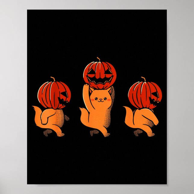 One Two Three Cute Kittens Pumpkin Halloween Soky  Poster (Framsidan)