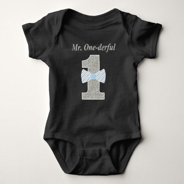 ONE-underbar Baby Jersey Bodydräkt, mr Onederful T-shirt (Framsida)