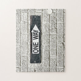ONE WAY Arrow Traffic Sign Industrial Brick Wall Pussel