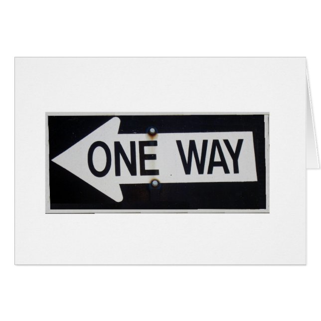 One Way Sign Hälsningskort (Framsidan Horizontal)
