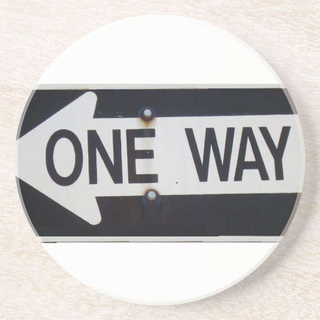 One Way Sign Underlägg Sandsten (Framsidan)