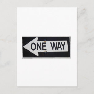 One Way Sign Vykort