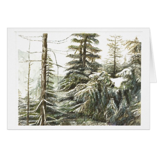 One Wintery Forest Hälsningskort (Framsidan Horizontal)