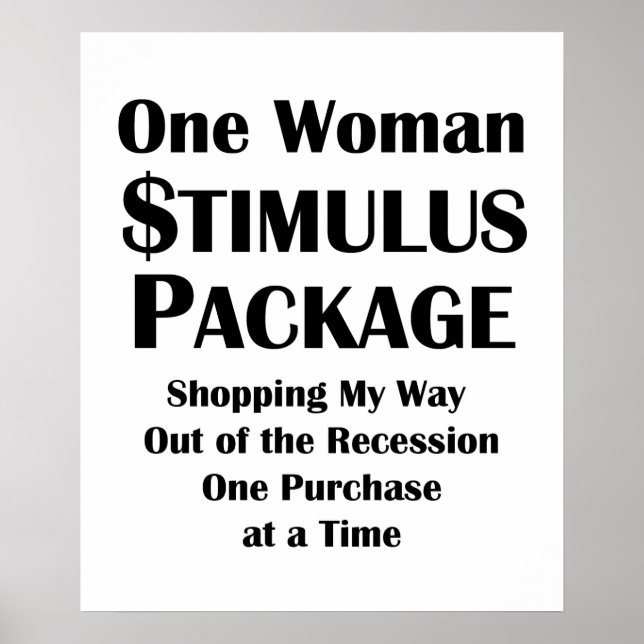 One Woman Stimulus Paket Shoppers ekonomi Poster (Framsidan)