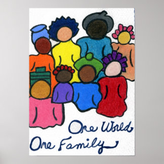 One World, One Family Multicultural Poster