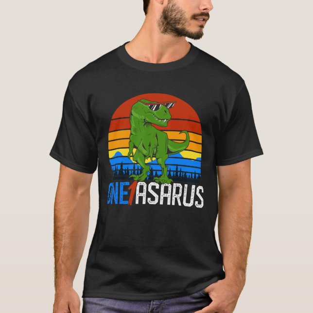 Oneasaurus 1:a födelsedag Dinosaur Party Kid Gift T Shirt (Framsida)