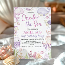 Oneder Sea Ocean Animals Girl Birthday
