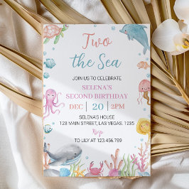 Oneder Sea Pastel 2:a födelsedagsinbjudan Inbjudningar
