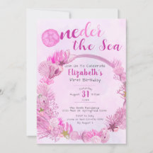 OneDer Sea Rosa Girl Girl Photo 1st Birthday Party