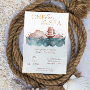 Oneder Sea Whimsical Ocean Pirat Inbjudningar