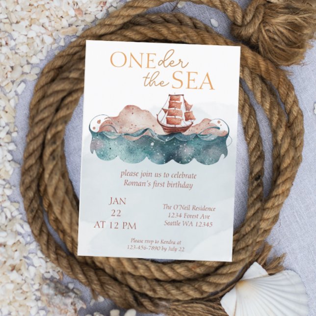 Oneder Sea Whimsical Ocean Pirat Inbjudningar (Skapare uppladdad)