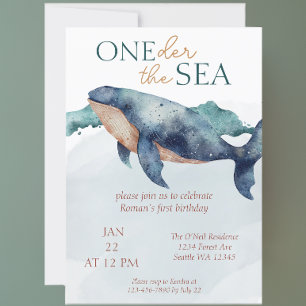 Oneder Sea Whimsical Ocean Whale Inbjudningar