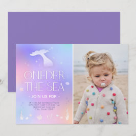 Oneder Sea Whimsical Sparkly Sjöjungfru Birthday Inbjudningar