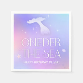 Oneder Sea Whimsical Sparkly Sjöjungfru Birthday Pappersservett