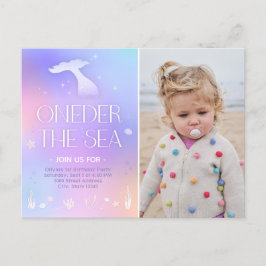 Oneder Sea Whimsical Sparkly Sjöjungfru Birthday Vykort