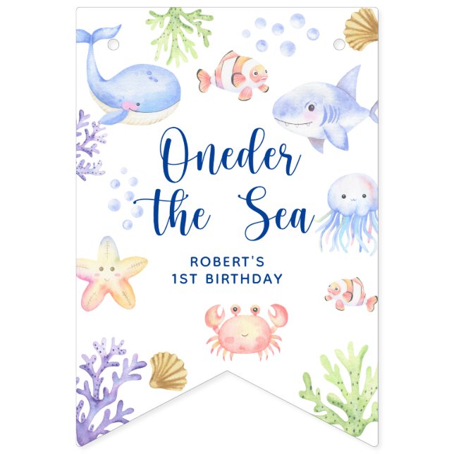 Oneder The Sea 1-årsdag Under The Sea Vimplar (Första flaggan)