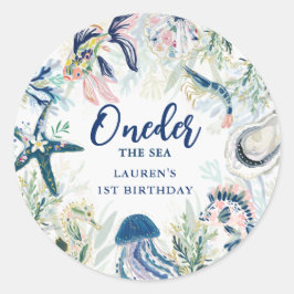 Oneder the Sea Coastal 1-årsdag Runt Klistermärke