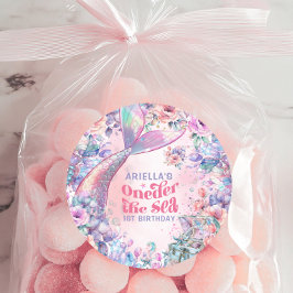 Oneder The Sea Flower Glitter Mermaid Tail  Runt Klistermärke