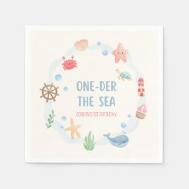 Oneder the Sea Nautiska Första Födelsedags Pappers Pappersservett