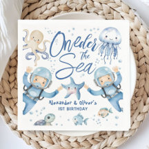 ONEder The Sea Twin Boys 1st birthday Cute Ocean 
