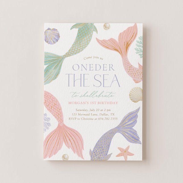 Oneder under havet Siren 1-årsdag Inbjudningar (Skapare uppladdad)