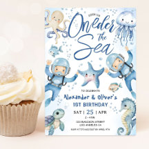 ONEder Under Havet Tvillingpojke 1-årsdag Söt Ocea