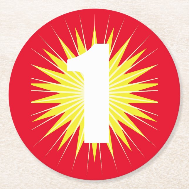 Onederbörd 1:a födelsedagen Party Underlägg Papper Rund (Framsidan)