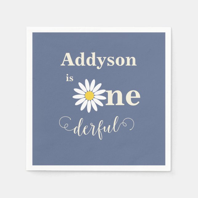 Onederbörd Daisy Första födelsedag Pappersservett (Framsidan)