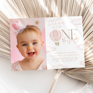 Onederbördsfoto 1:a födelsedag inbjudningar
