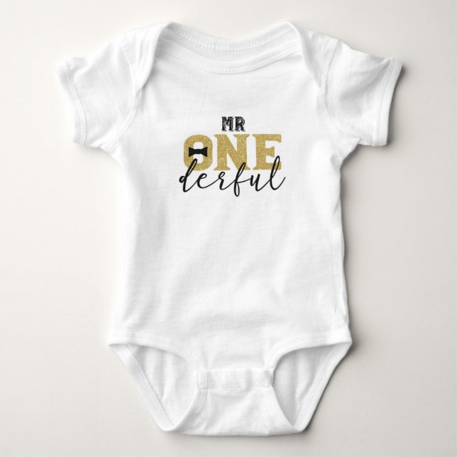 Onederful 1st Birthday Bodykostym Tee (Framsida)