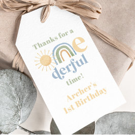 Onederful 1st Birthday Cropping Märkres Presentetikett