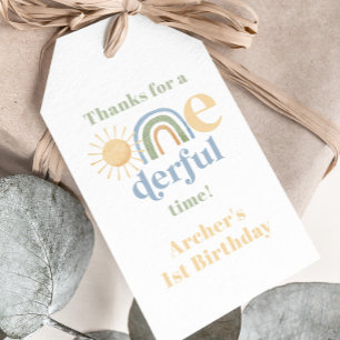 Onederful 1st Birthday Cropping Märkres Presentetikett