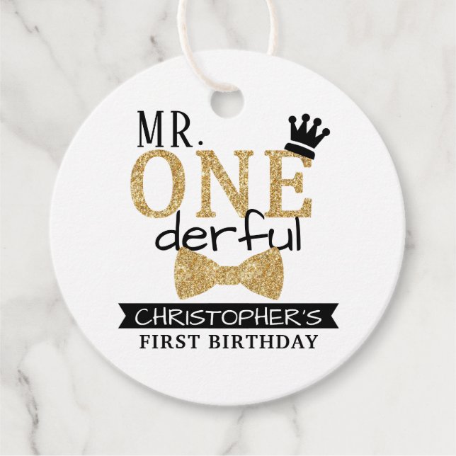 ONEderful 1st Birthday Party Gåvor Etiketter (Framsida)
