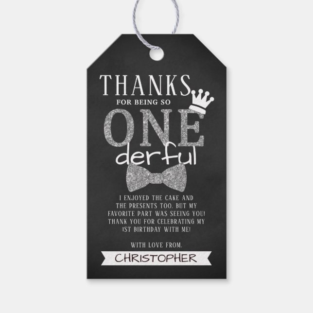 ONEderful 1st Birthday Party Tack Presentetikett (Framsidan)