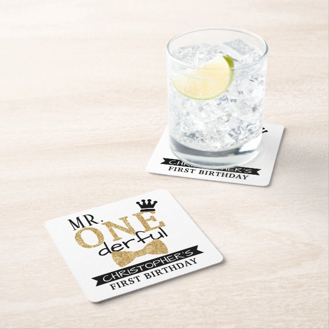 ONEderful 1st Birthday Party Underlägg Papper Kvadrat (Insitu)