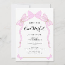 Onederful Baby Pink Coquette Bow Girl 1st Birthday